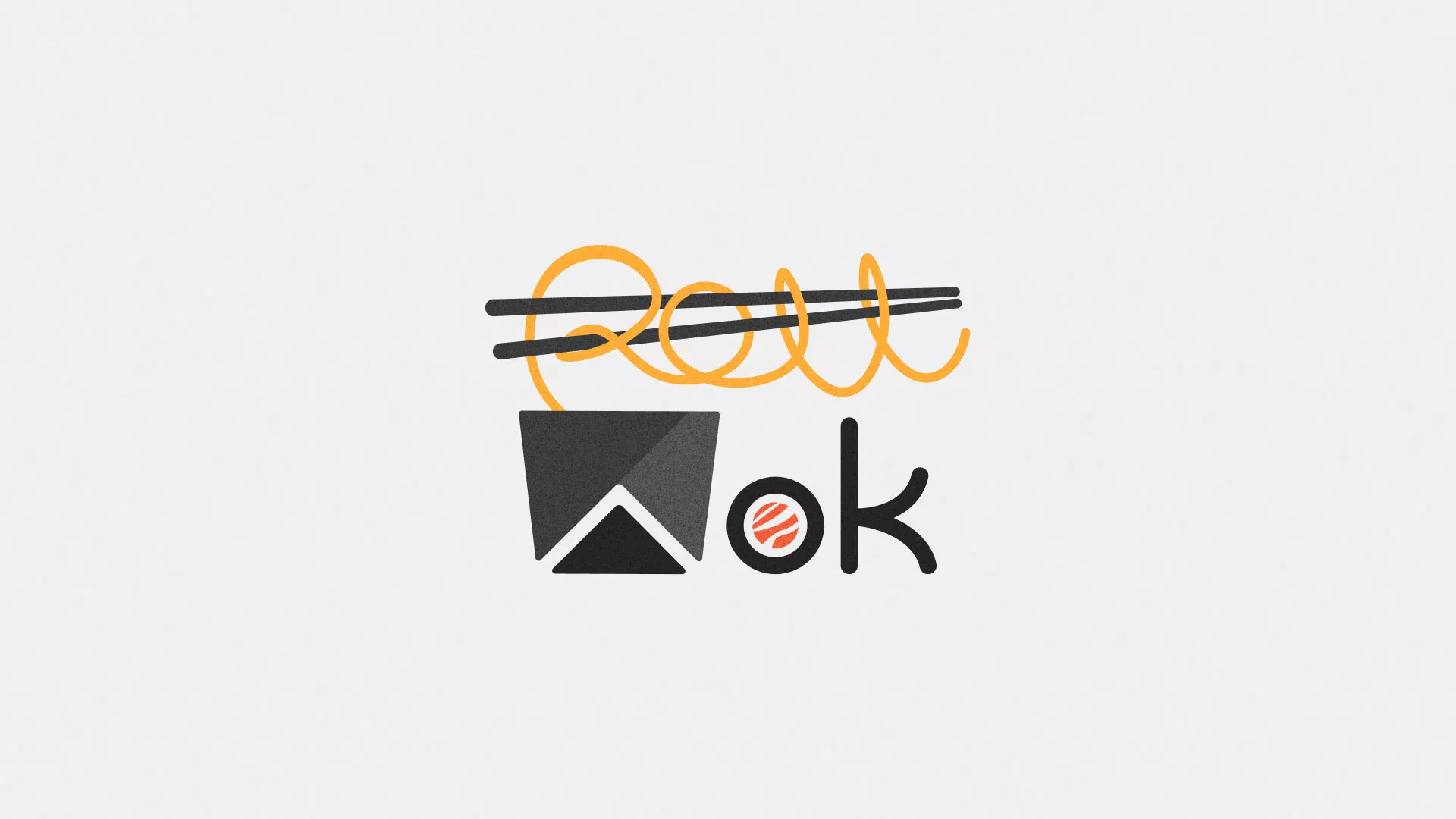 Разработка логотипа суши-бара «Roll Wok Club» в Сусумане