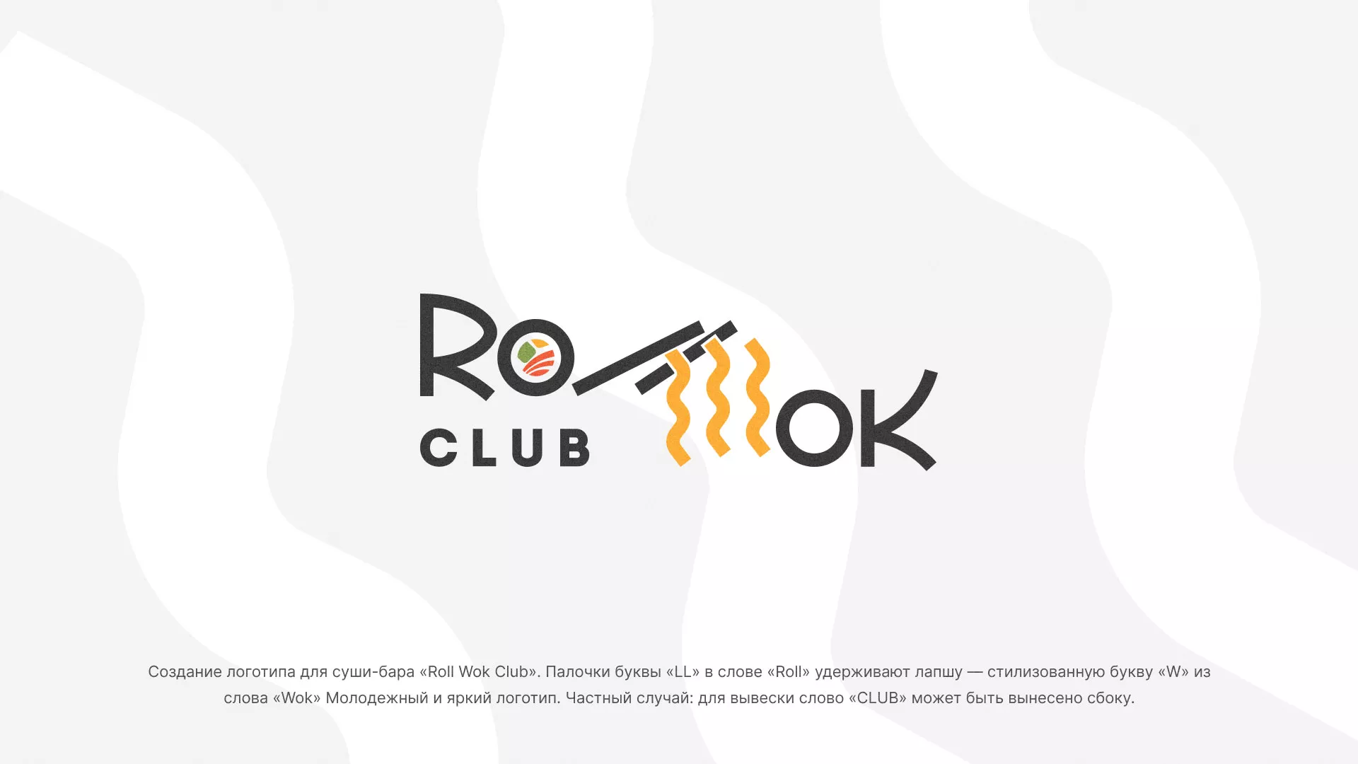 Создание логотипа суши-бара «Roll Wok Club» в Сусумане